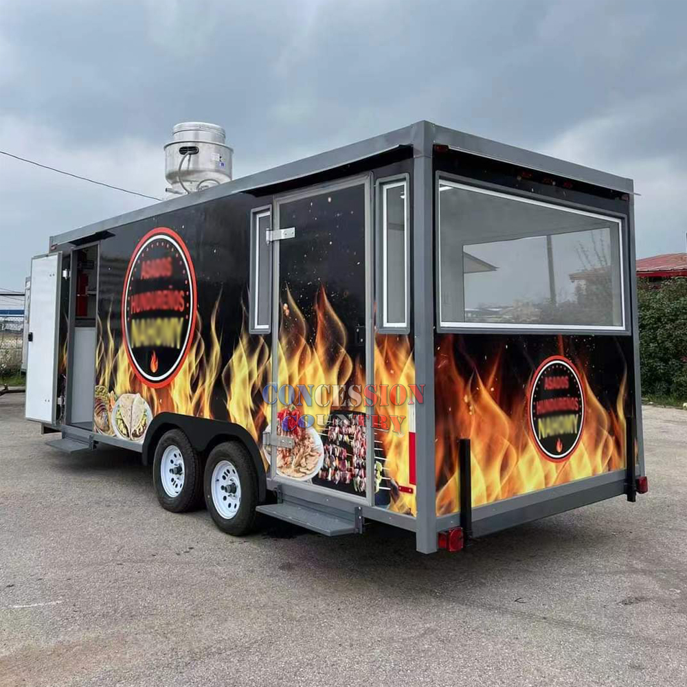 Mobile kitchen food truck food trailer fully equipped restaurant commercial catering juice bar coffee cart trailers
