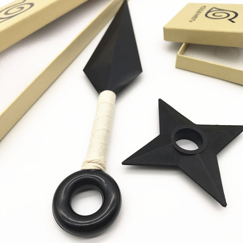 Hot Sale 26cm Abs Plastic Kunai Props Big Size Anime Naruto-Kunai Shuriken Cosplay Props Jewelry Sets With Box Package