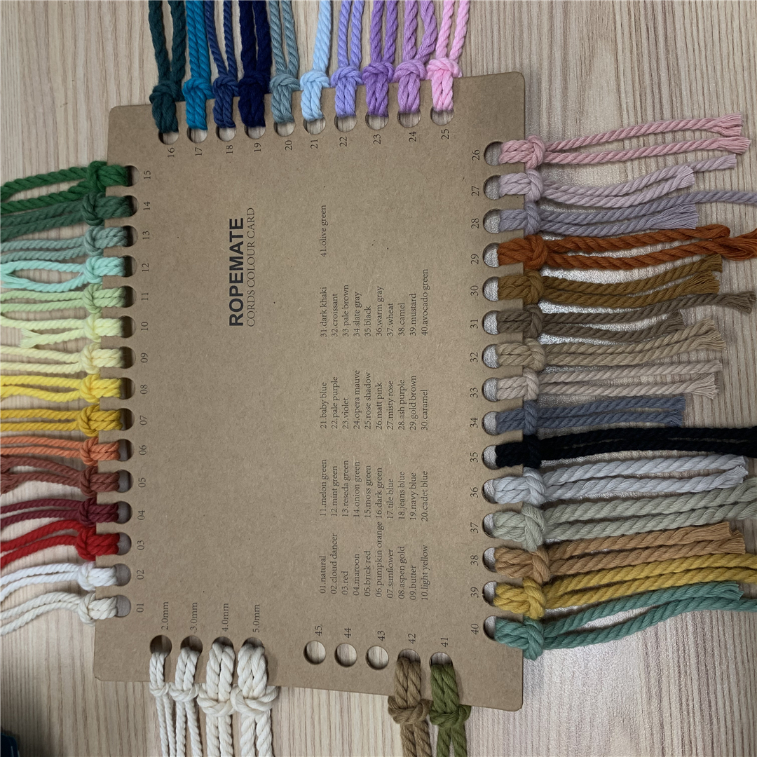 Ropemate макраме карта цветов кабеля с одинарной нитью 3 нити порошковой Плетеный крючком из хлопчатобумажного каната