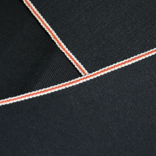 Черная японская джинсовая ткань selvedge