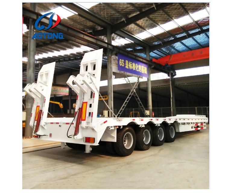 3-4 оси 60-80 тонн низкая кровать/полуприцеп Lowboy на продажу
