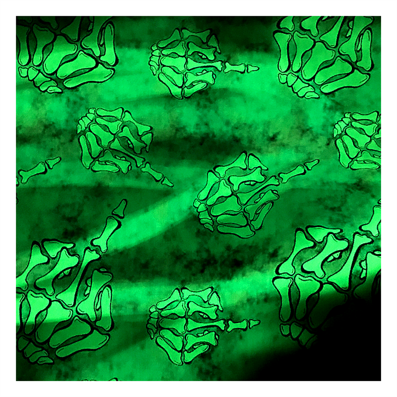 Custom print faux vinyl leather glow in the dark fabric