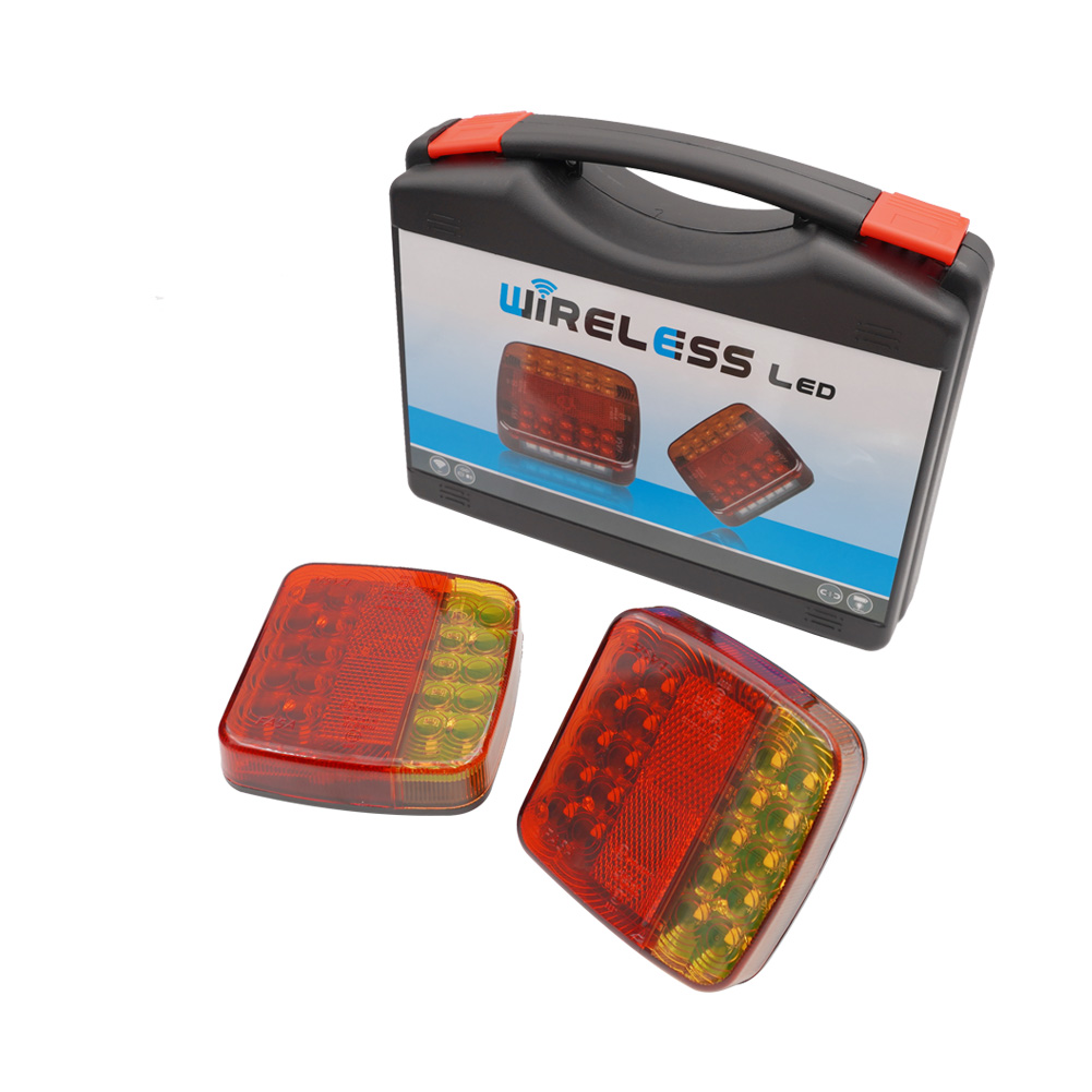 YIAALUX 20LED Wireless round corner square red and yellow cover truck or trailer tail light