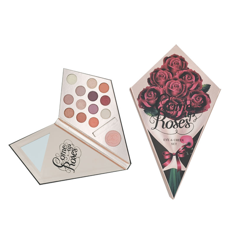 Flower Bouquet Shape Empty Paper Eye Shadow Packaging Box For Make up Eyeshadow Palette