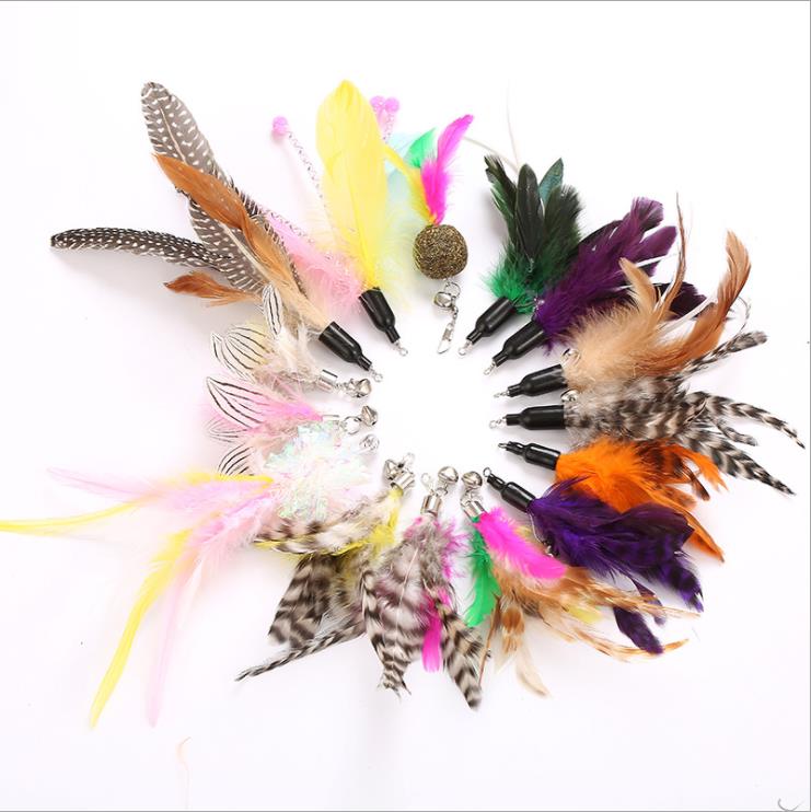 All kinds of Feather replacement head for Cat Pet Teasing Toy