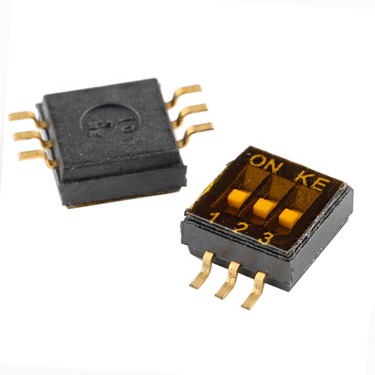 DIP-переключатель SMD, 3 контакта, шаг 1,27 мм, черные DIP-переключатели, поворотный переключатель