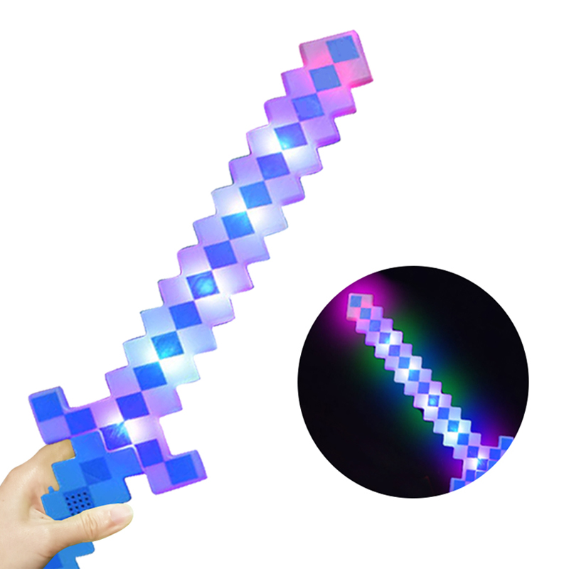 Outdoor Funny Blinking Minecraft Sword Neo pixel Light Up Saber Laser Long Lightsaber Sword  Led Flashing Light Toys