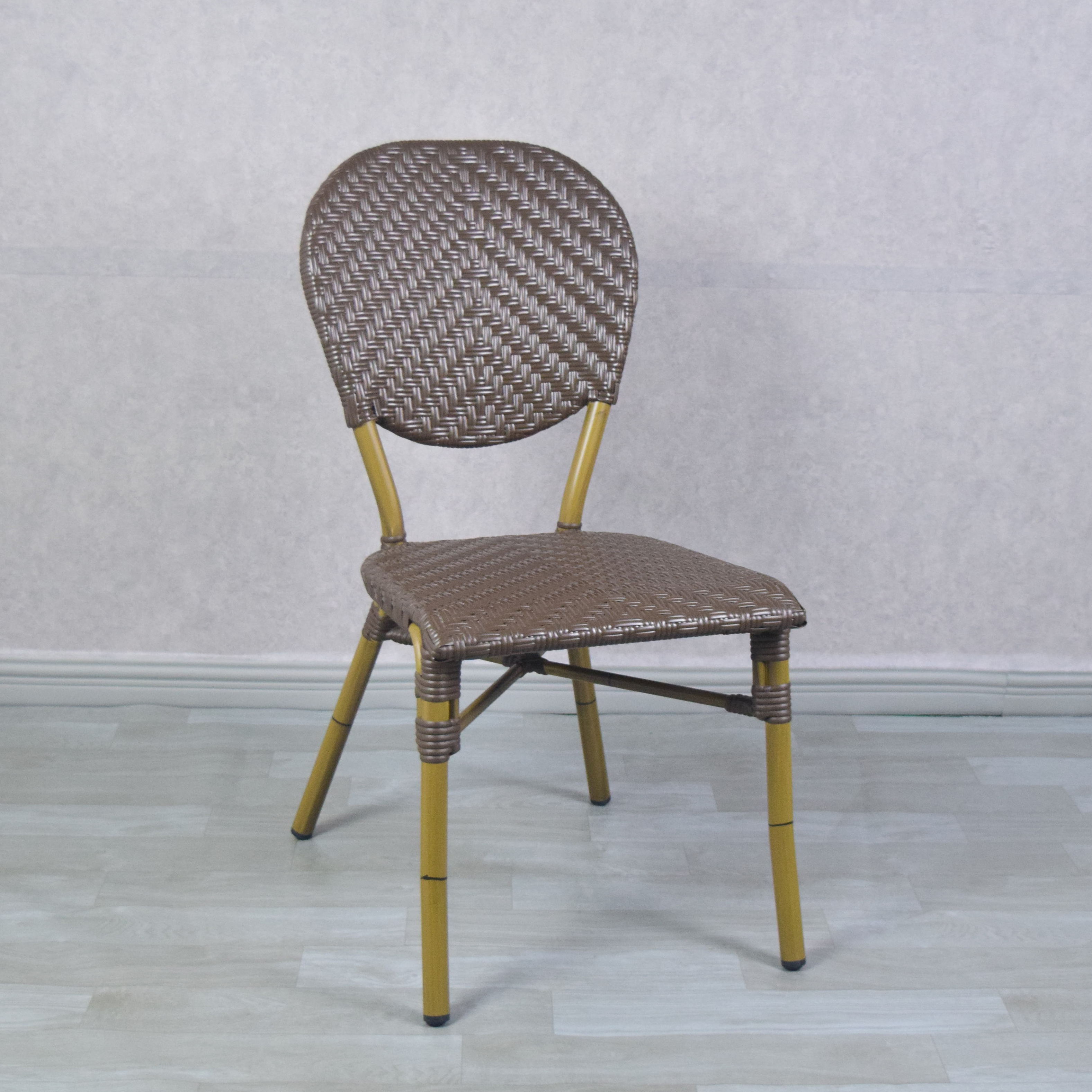 Other Outdoor Furniture French Wicker Chairs Manufacturer Bamboo Look Frame Brown Bistro Rattan Side Dining Chair