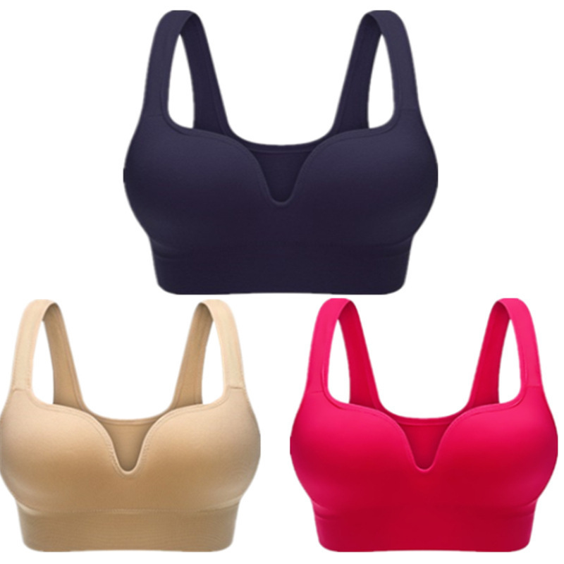 Large seamless seamless seamless 3D sports bra Yoga sleep without steel ring gathered bra vest underwear