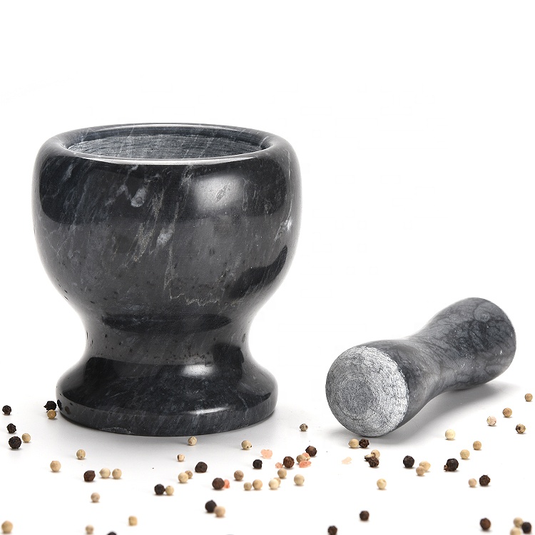 Kitchen Accessories handmade Spice Gadgets Natural Marble Garlic Masher And Bowl Set