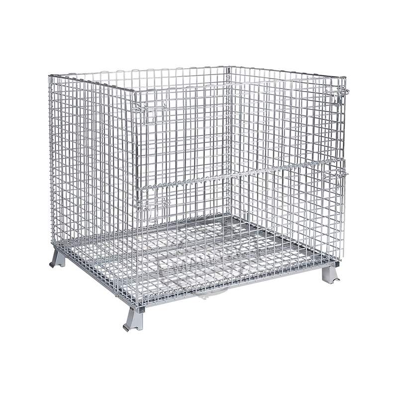 Foldable Wire Mesh Storage Warehouse Container Pallet Cage