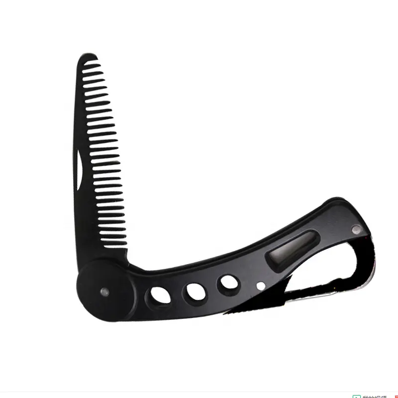 custom logo metal folding beard comb knife travel stainless steel beard comb