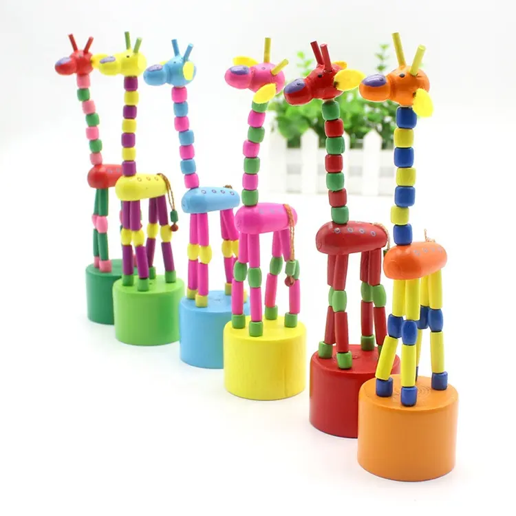 Small wooden toy animal new design wooden giraffe wooden kids toy