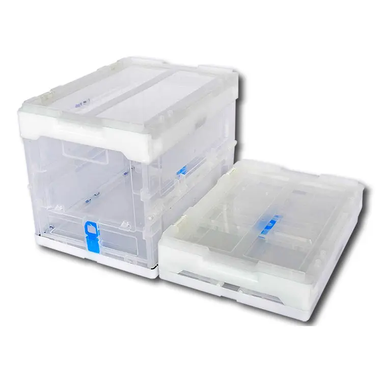 wholesale Plastic Collapsible Crates Nest Stackable Plastic Storage Containers Logistics Transport Moving Crates Storage Box 50
