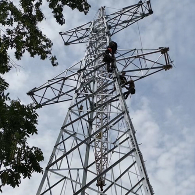 galvanized steel poles 110kV lattice electric pylon transmission angel steel tower