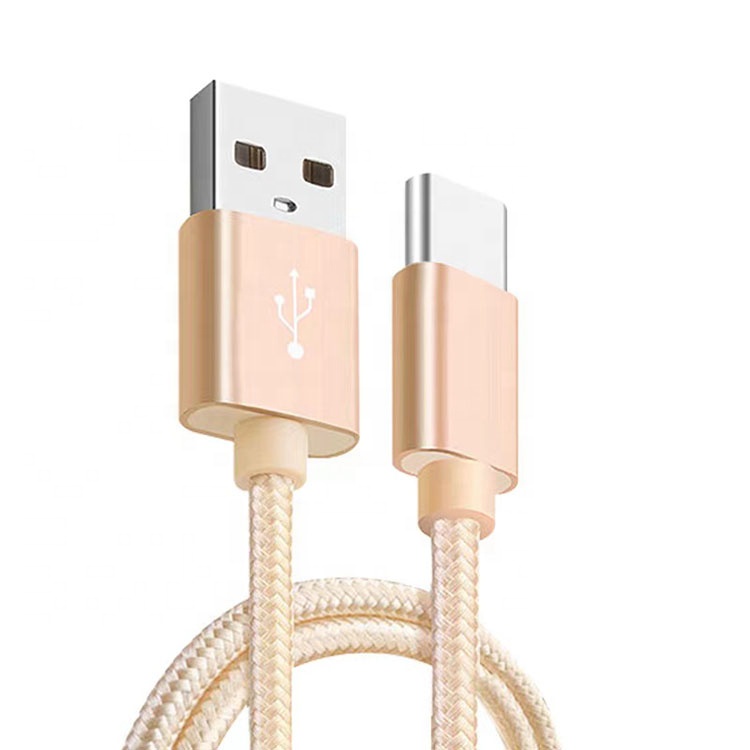 New Design Durable 1m 2m Nylon Braided USB C Cable For Iphone Type C Android