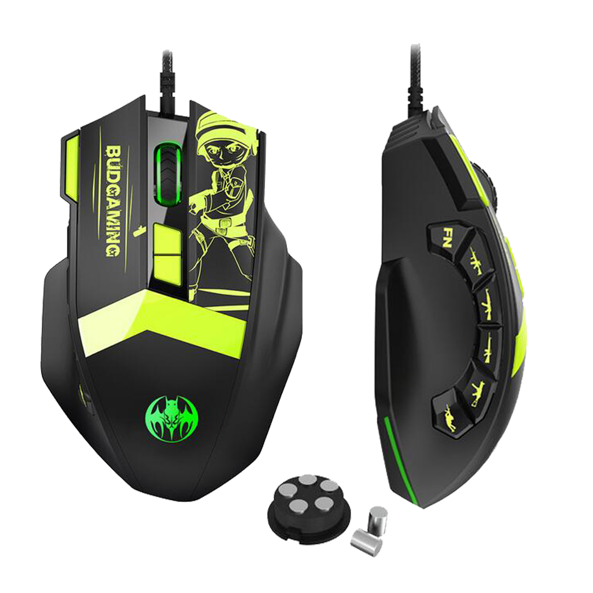 Professional Macro Programming 12 Keys 10000 DPI Metal Conterweight RGB Backlit Optical Mouse Gaming