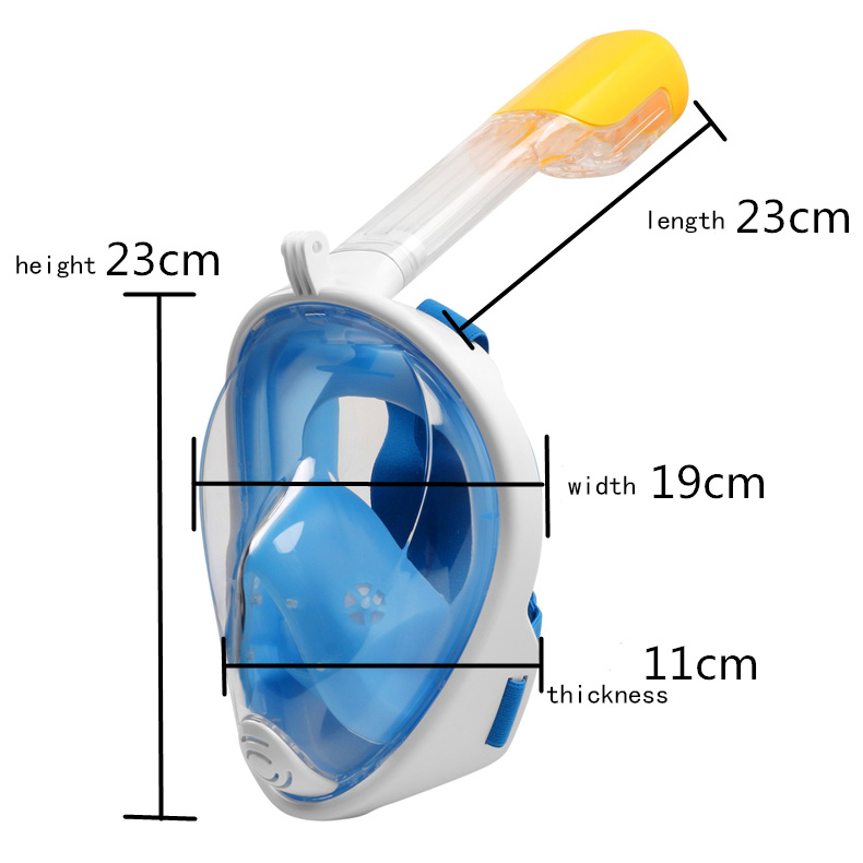 Новый стиль, оптовая продажа, маска для подводного плавания Makrolon Sillcone, маска для подводного плавания на все лицо