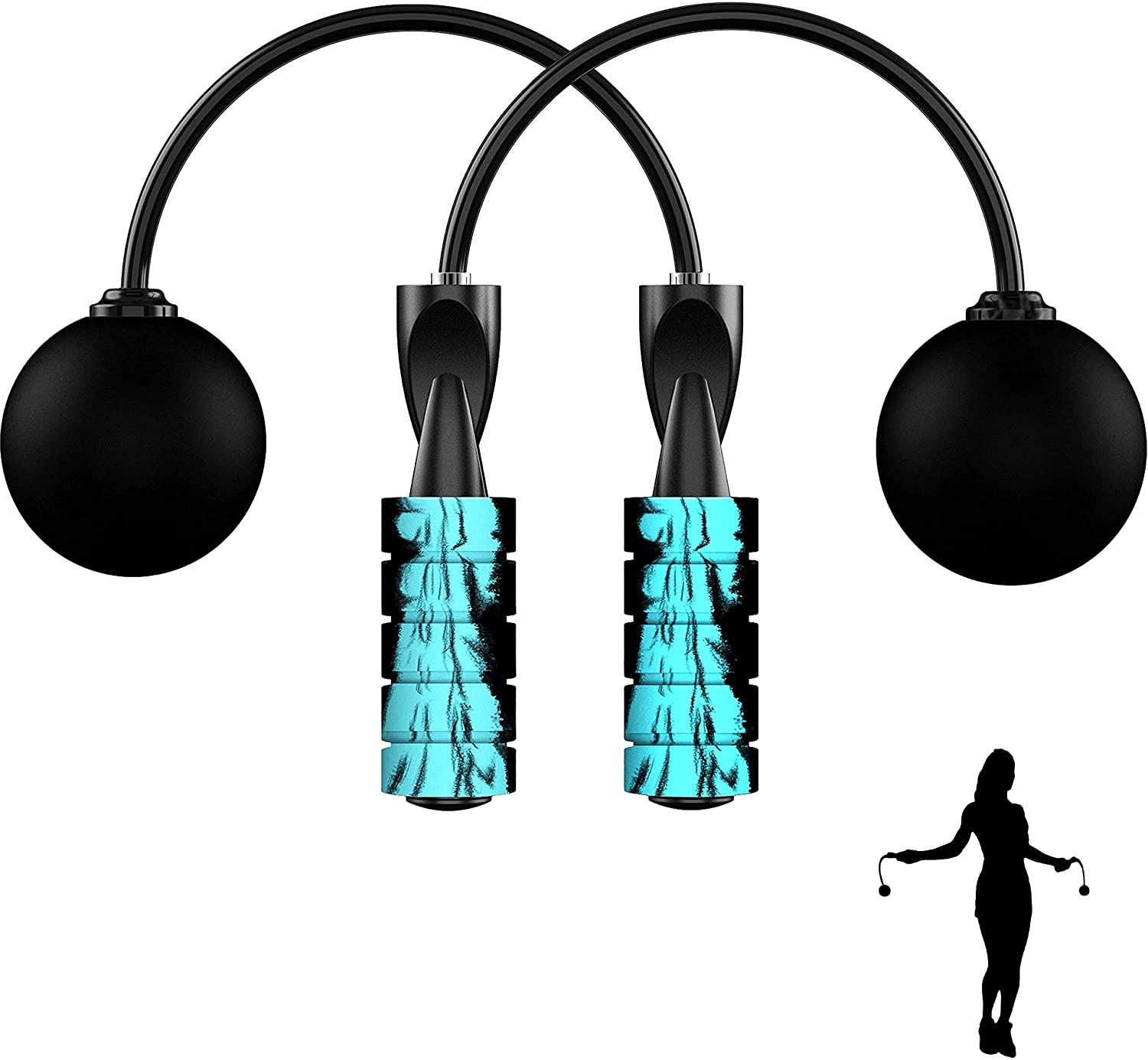 Tangle-Free Rapid Speed Weighted Cordless Jump Rope Indoor Jump Rope for Speed Training Skipping Rope for Women Men and Kids