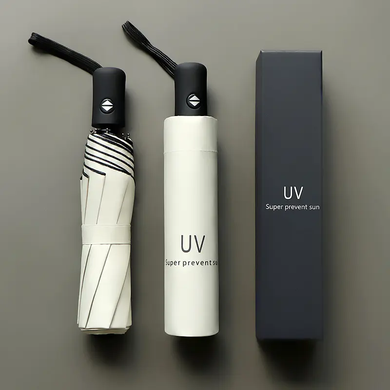 LS Wholesale Promotional 3 Folding Uv Automatic Umbrella For Rain Windproof Sun Parasol Umbrella Custom Umbrella With Logo