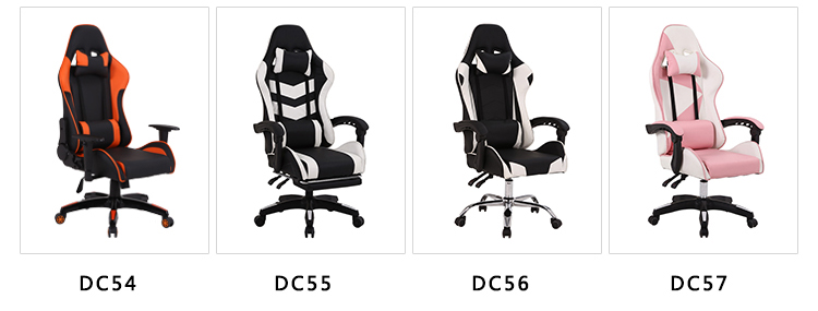 Free Sample Racing Office Private Label Massage Led Pink Massage Steel Leg Armrest Gaming Chair For Women Gaming Chair