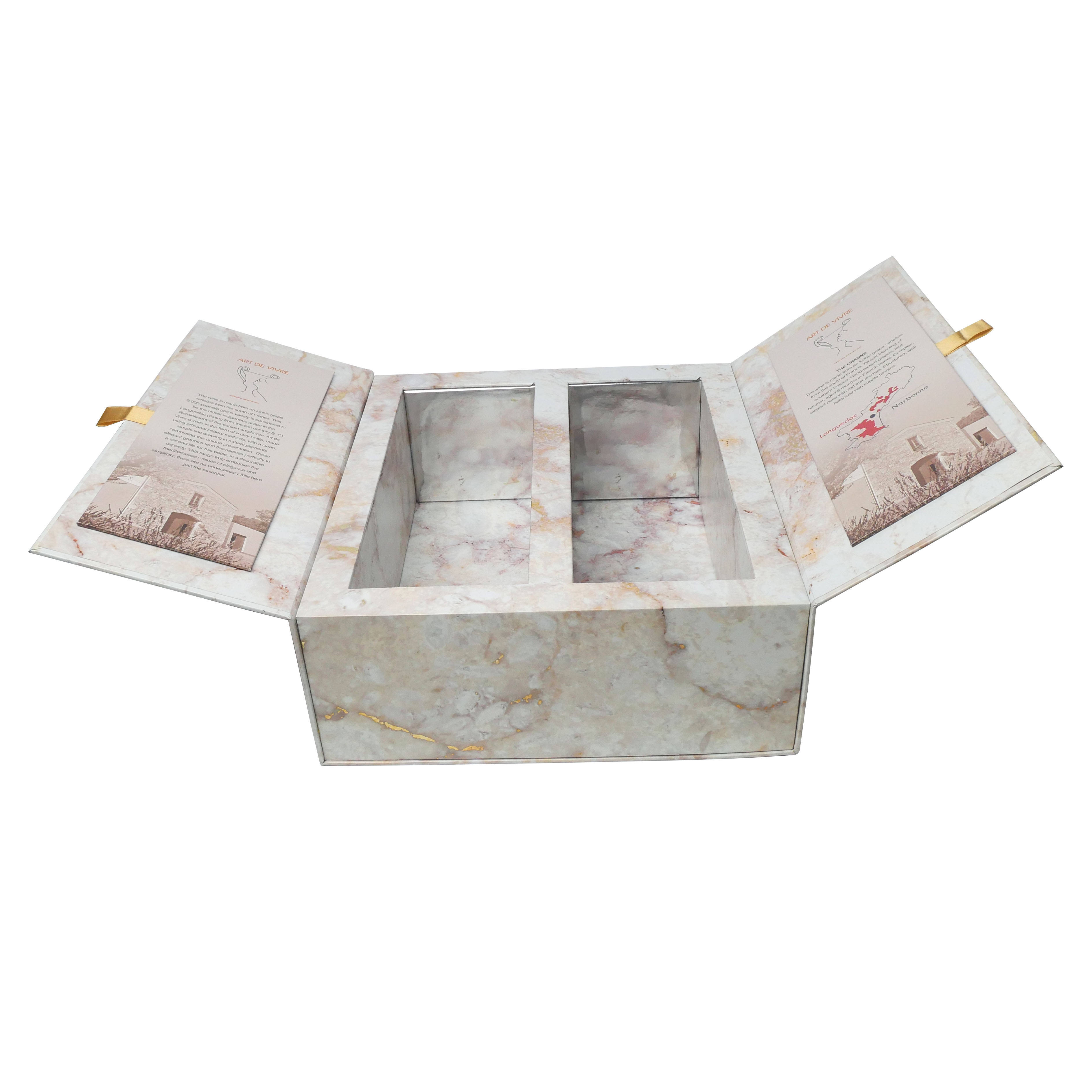 Custom Printed Cardboard Paper Gift Box Special-shaped with inner support Packaging Box for Wine/Whiskey/Brandy