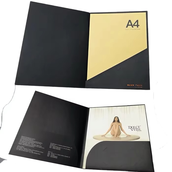 Custom Eco-friendly Company 2 Pockets CMYK Printing Paper Folders With Logo School Folders For Document File Folder
