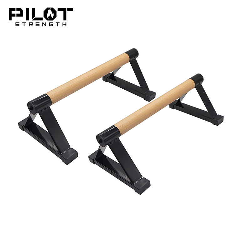2021POILT SPORTS wholesale fitness paralettes custom logo gym exercise strength wooden training push up bar