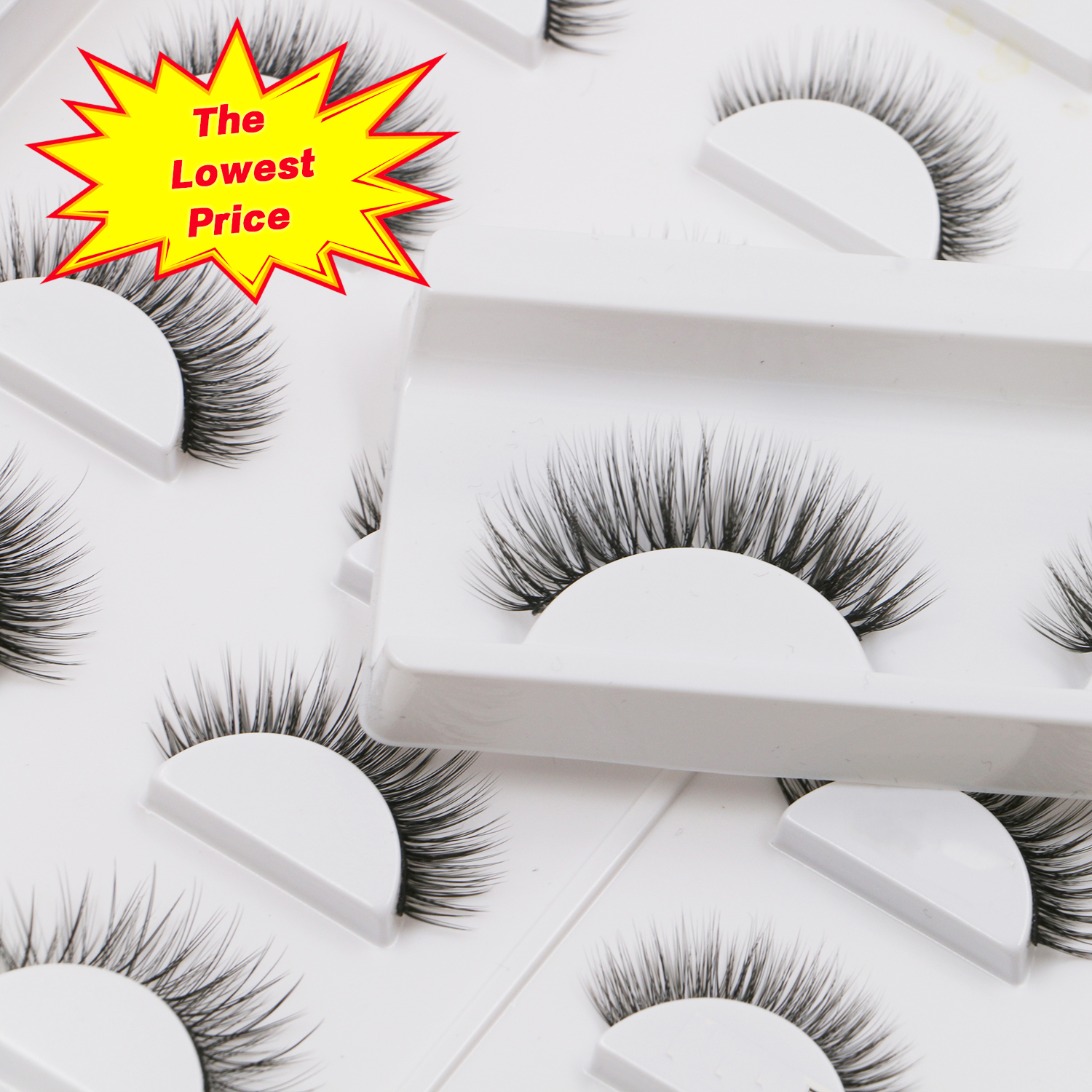 Wholesale Fake Strip Eyelashes Natural False Faux Mink 3d Eyelash Vendor