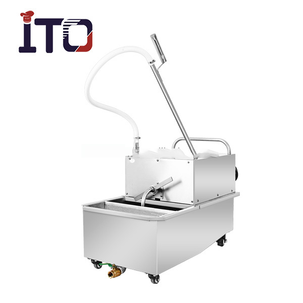 Restaurant kitchen fast food KFC equipment oil filter carts stainless steel deep fryer cooking oil filter machine