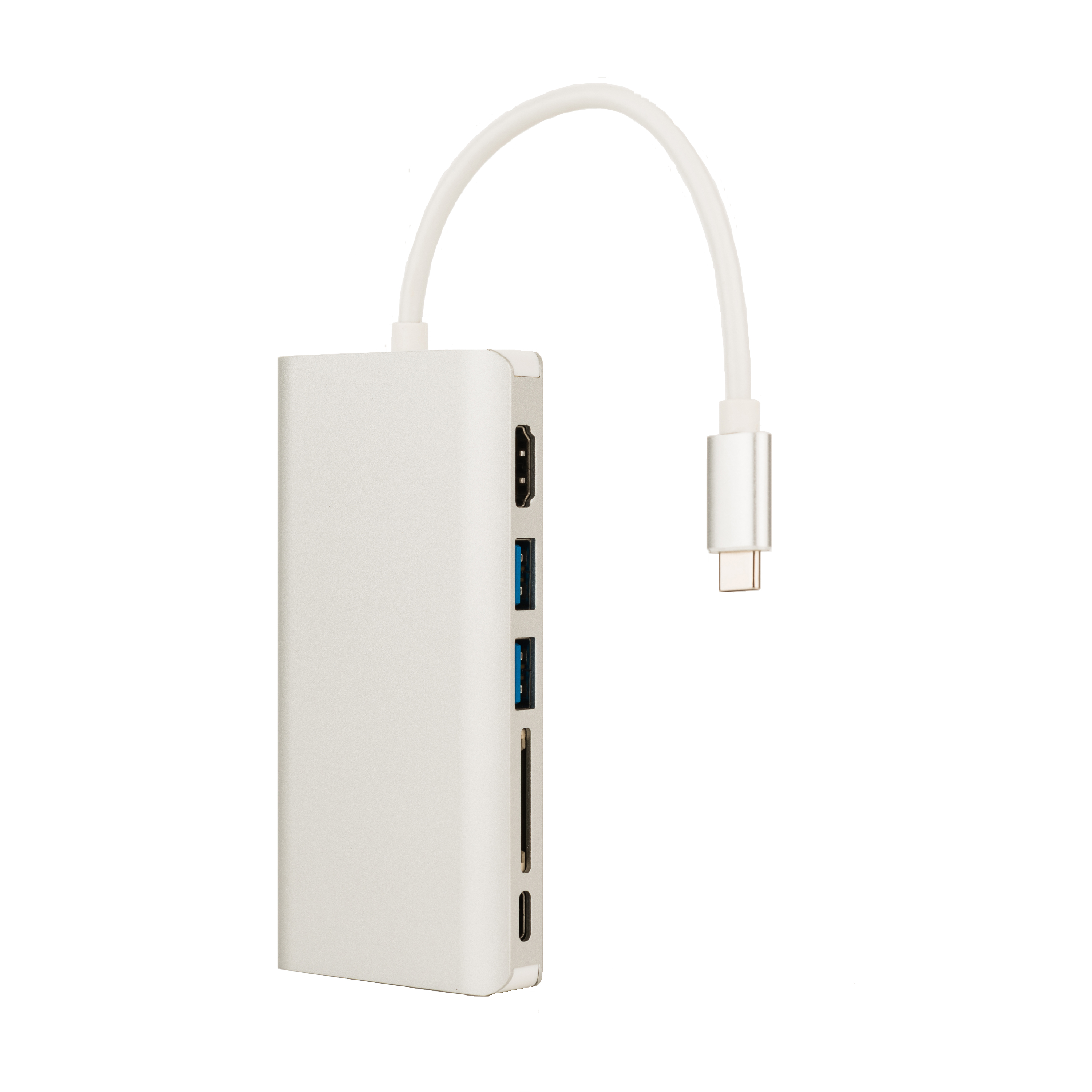 8 в 1, мультипортовый адаптер типа c на 2xUSB3.0 + VGA + HDMI + SD + RJ45 + 3,5 мм аудио + pd