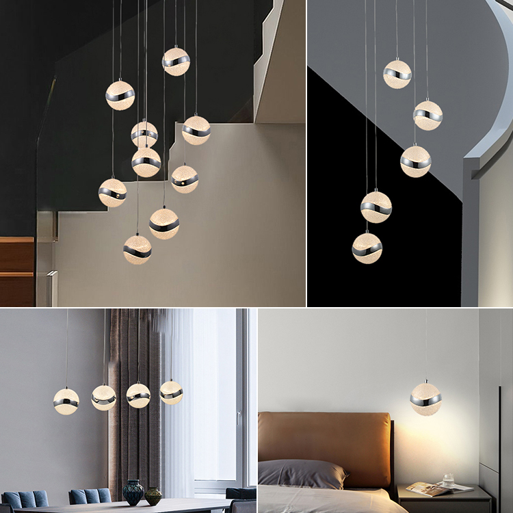 Nordic Creative Ccrystal Restaurant Art Bedroom Bar Catering Designer Modern Led Pendant Light