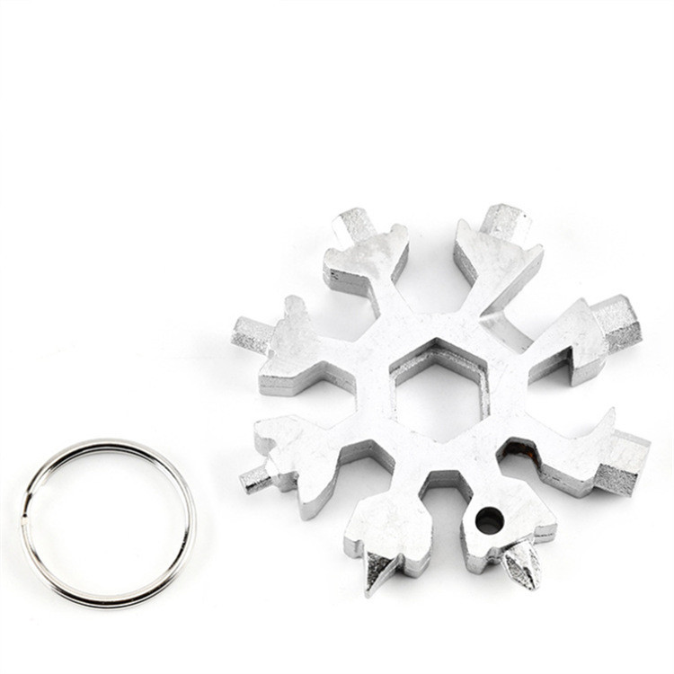 18 in 1 EDC multi-function tool card combination snowflake shaped tool card hex wrench