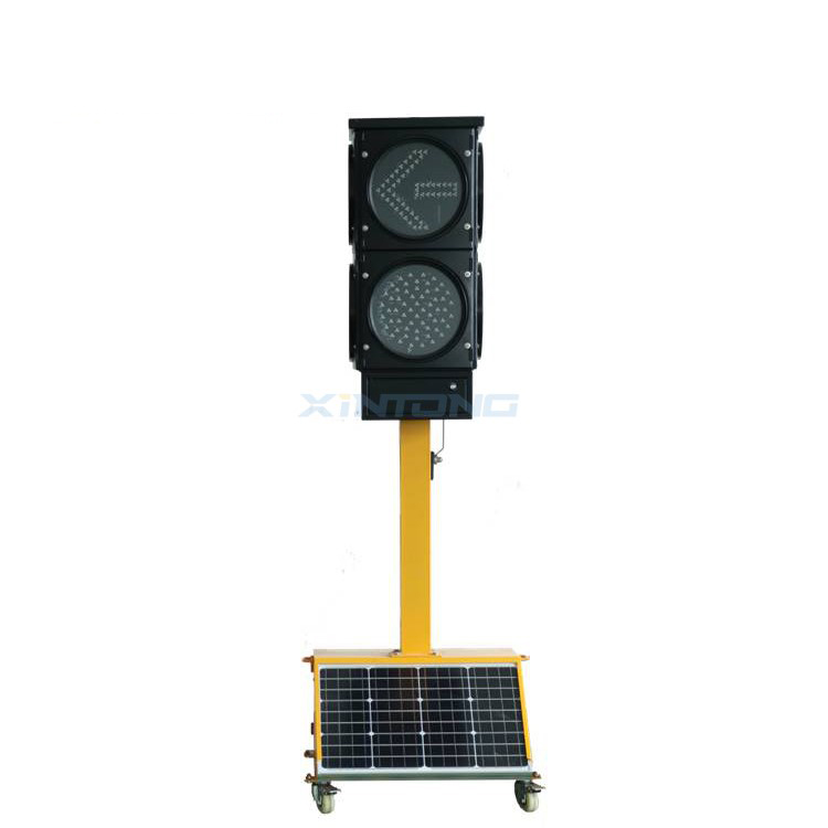 Durable Using Plastic 200mm Yellow Led Movable Solar Led Traffic Light