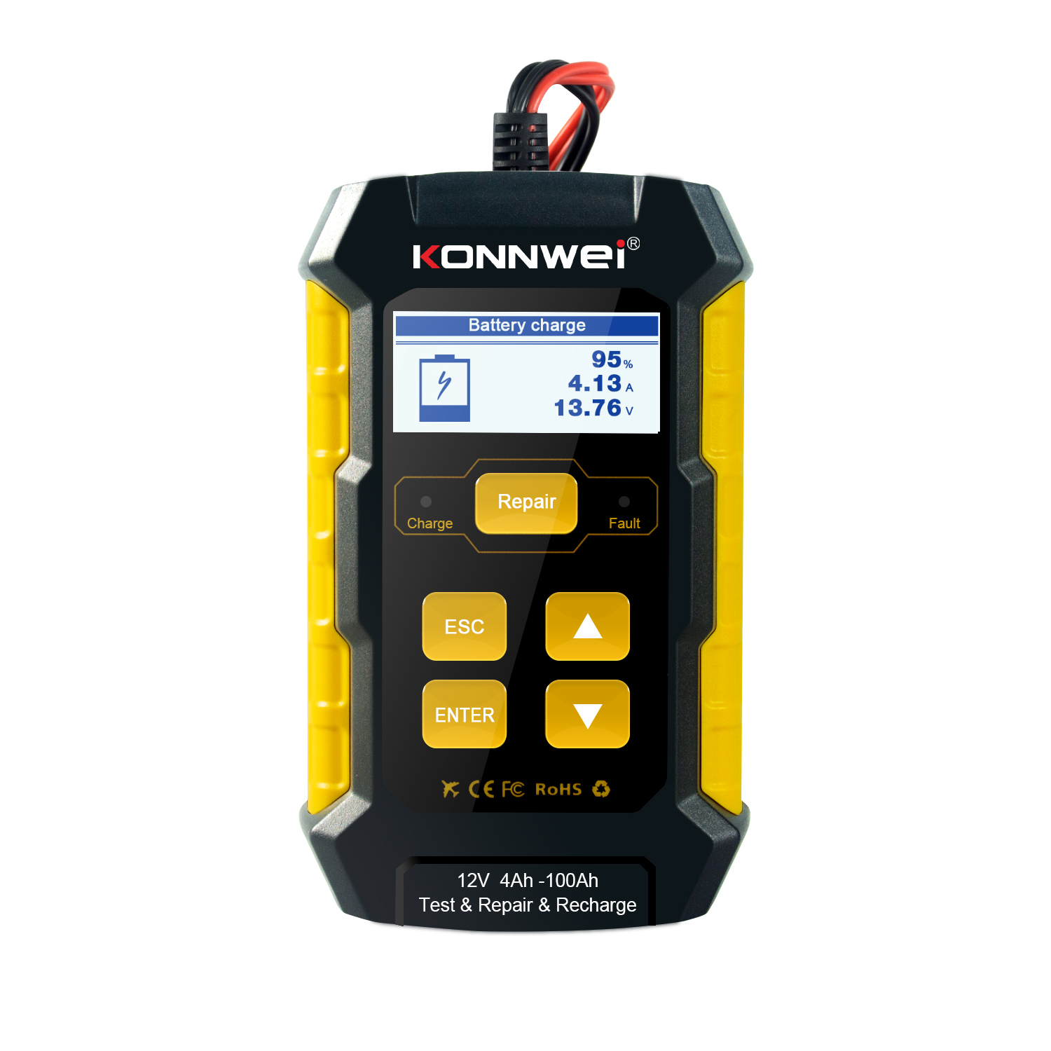 OEM подгонял Konnwei KW510 12V батарея тестер зарядного устройства ремонт 3in1 зарядное устройство для автомобильного аккумулятора