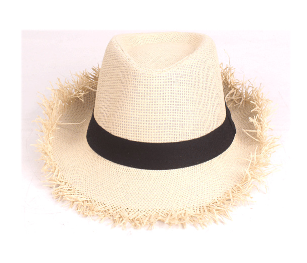 Fashion Pure Color Breathable Material Fedora Sun Hats For Men Straw