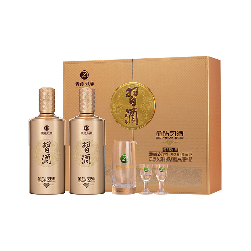 Jinzuan Xijiu Stocked 53%vol China Baijiu 500ML White Spirit Liquor in Bottle Chinese Liquor Variety
