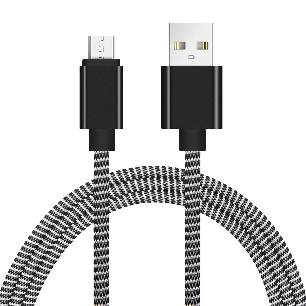 1M 3 Foot Nylon Braided Fast Charging Micro Flat Usb Cable For Android