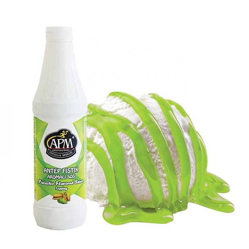 APM Pistachio Flavored Topping Sauce For Ice Cream And Pastry Products, Pastries