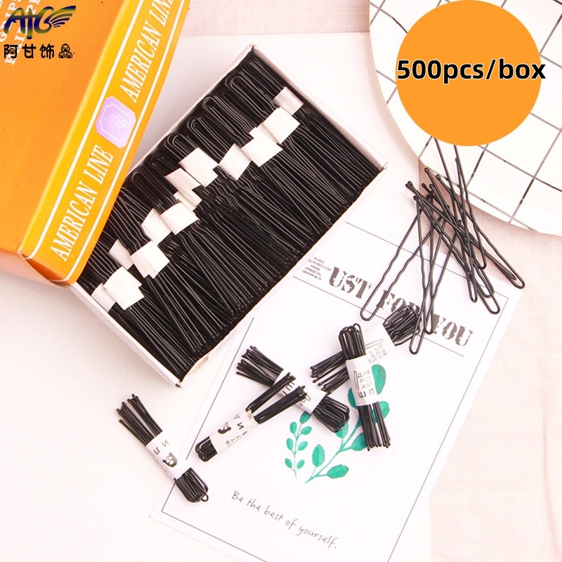 Hot Selling Fashion Black Metal U Hair Clip Simple Elegant Daily Life Accessory Invisible hairpins for Girl's Hair Decoration
