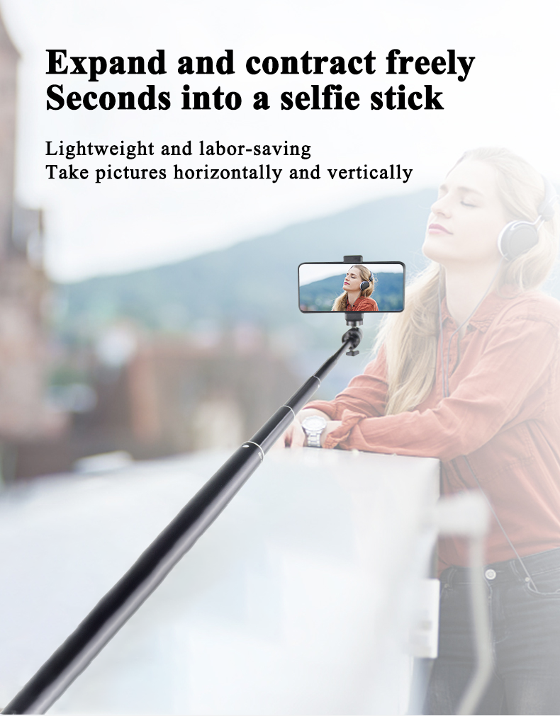 Flexible portable rotating aluminum photography travel video vlog cell phone holder selfie stick tripod stand for phone