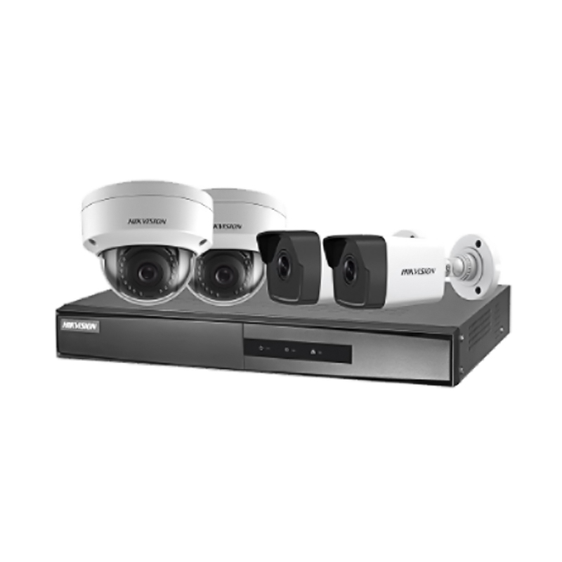 Оригинальная Hik 2MP Bullet Dome 4 Camera Kit NK42E3H 4-канальная интеллектуальная POE NVR система видеонаблюдения
