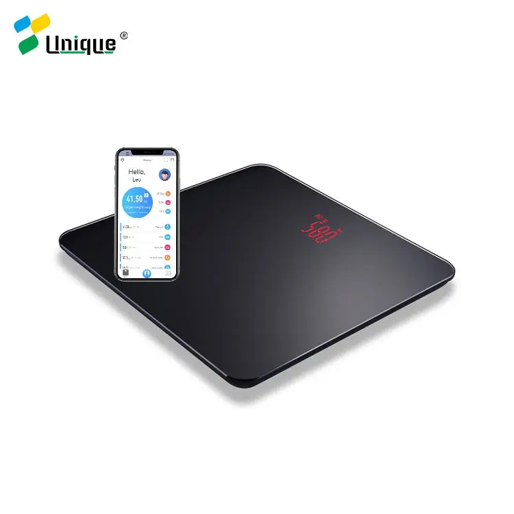 best sale 180kg BT personal BMI analyzer tempered glass LED bluetooth electronic digital body weight Scale