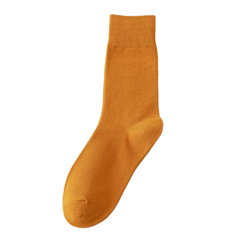 Women's casual moisture wicking socks Autumn and Winter solid crew socks one size for women