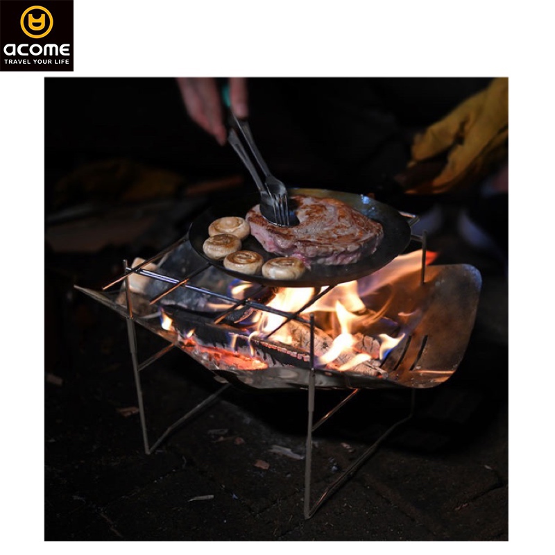 ACOME hot sale bbq table grills charcoal portable stainless steel camping travel picnic tools