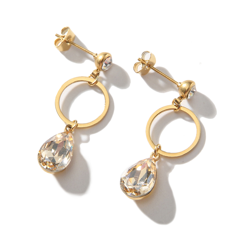2021 Hot Selling Luxury Jewelry Crystal Dangle Drop Pendant Hoop Earrings For Women