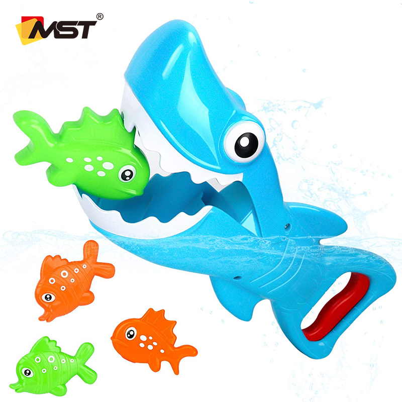 MST Children Cute Three Color Hungry Shark Bath Tub Toys Floating Mini Bath Toys For Kids