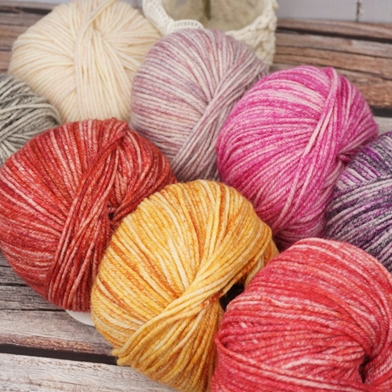 ZENGLONG factory price 50g 2.5mm 100% wool yarn fancy spray dyed crochet yarn wholesale scarf coat sweater hand knitting yarns