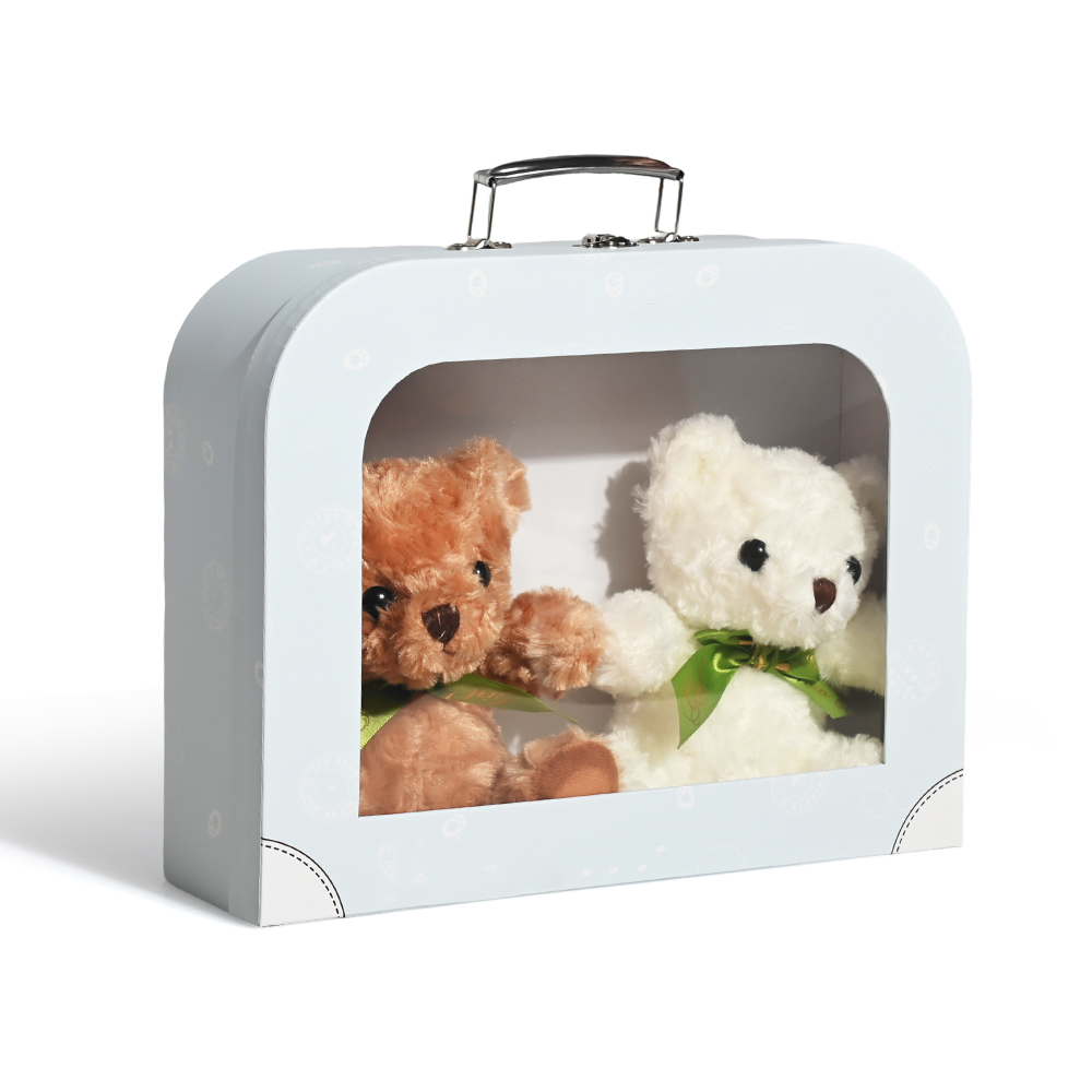 Recyclable Custom Design Rigid Kid Toy Packaging Box Luxury Cardboard Suitcase Gift Box With Transparent Windows