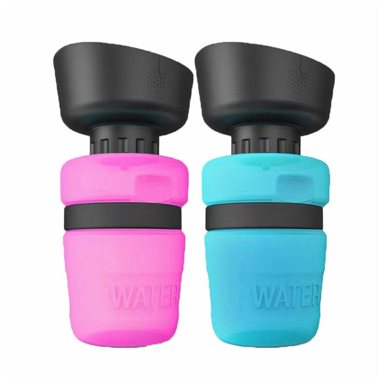Portable Dog Drinking Cup Bowl Pet Water Dispenser, Leakproof Pet Water Bottle Foldable Outdoor Travel 18OZ/520ml Bottle